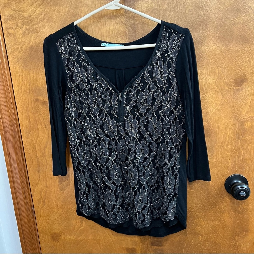 Maurices black and gold blouse